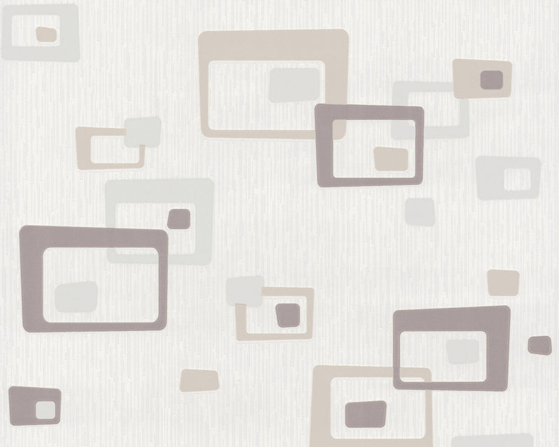 media image for Retro Blocks Wallpaper in Beige and White design by BD Wall 242