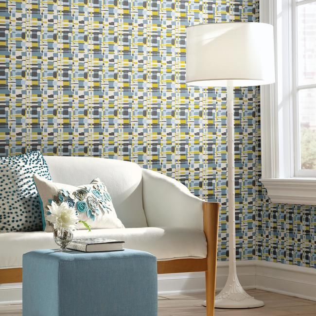 media image for Retro Plaid Peel & Stick Wallpaper in Multi by RoomMates for York Wallcoverings 26