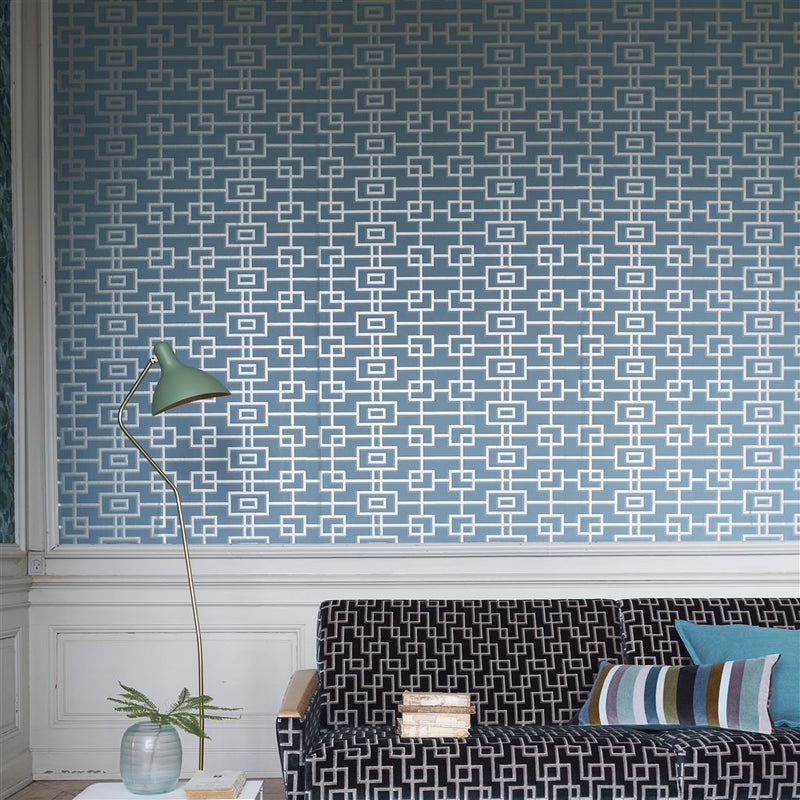 media image for Rheinsberg Wallpaper in Teal from the Zardozi Collection by Designers Guild 26
