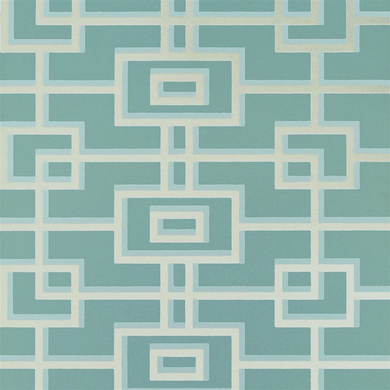 media image for Rheinsberg Wallpaper in Teal from the Zardozi Collection by Designers Guild 273