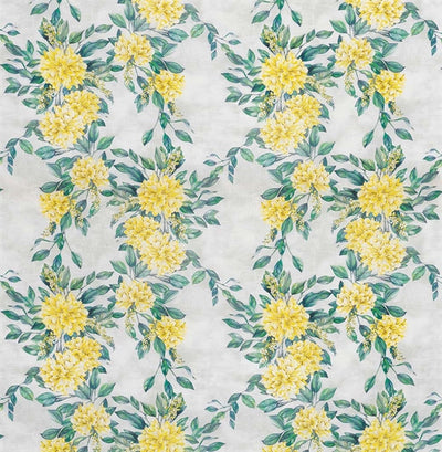 product image for Rhodora Fabric in Lemon and Teal from the Enchanted Gardens Collection by Osborne & Little 24