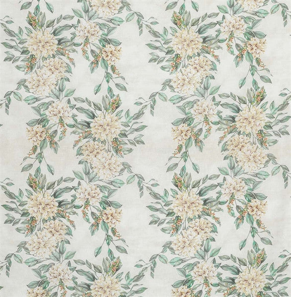 media image for Rhodora Fabric in Stone and Mint from the Enchanted Gardens Collection by Osborne & Little 237