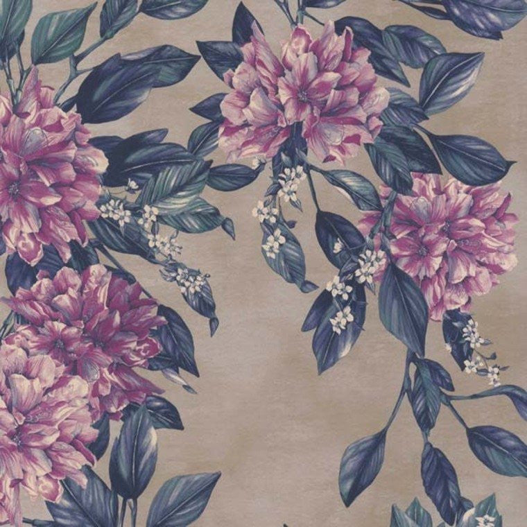 media image for Rhodora Wallpaper in Magenta/Petrol from the Enchanted Gardens Collection by Osborne & Little 255
