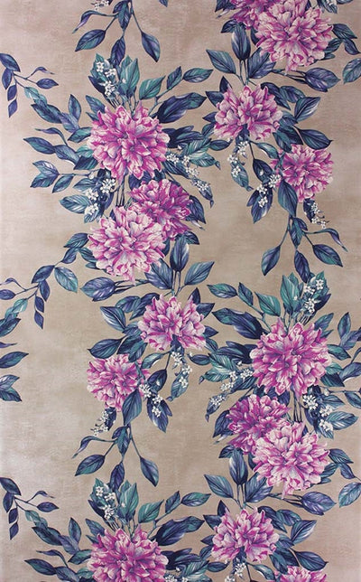 product image for Rhodora Wallpaper in Magenta/Petrol from the Enchanted Gardens Collection by Osborne & Little 63