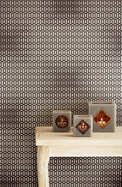 media image for Rhona Chocolate Geometric Wallpaper from the Venue Collection by Brewster Home Fashions 273
