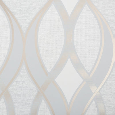 product image for Ribbon Geo Grey and Gold Wallpaper from the Capsule Collection by Graham & Brown 93