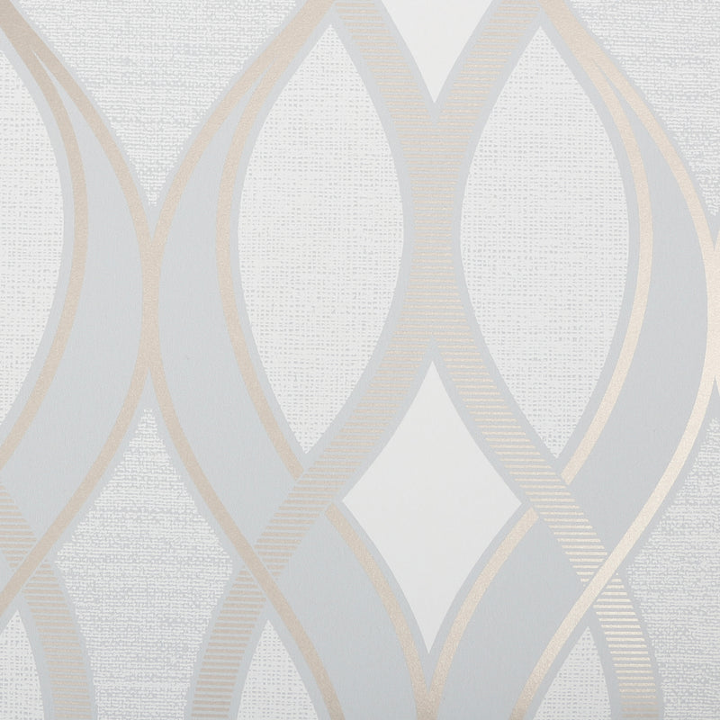 media image for Ribbon Geo Grey and Gold Wallpaper from the Capsule Collection by Graham & Brown 279