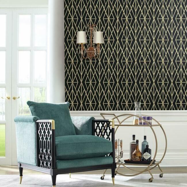 media image for Riviera Bamboo Trellis Wallpaper in Black from the Water& 250