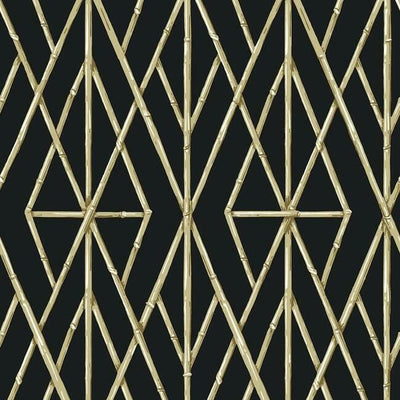 product image for Riviera Bamboo Trellis Wallpaper in Black from the Water's Edge Collection by York Wallcoverings 77