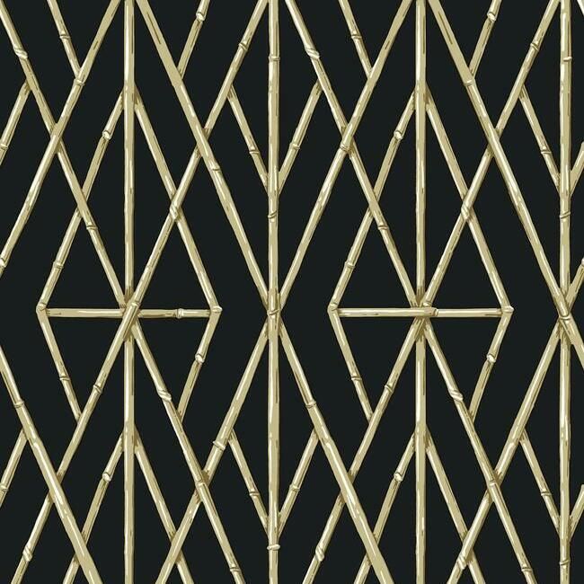 media image for Riviera Bamboo Trellis Wallpaper in Black from the Water& 288