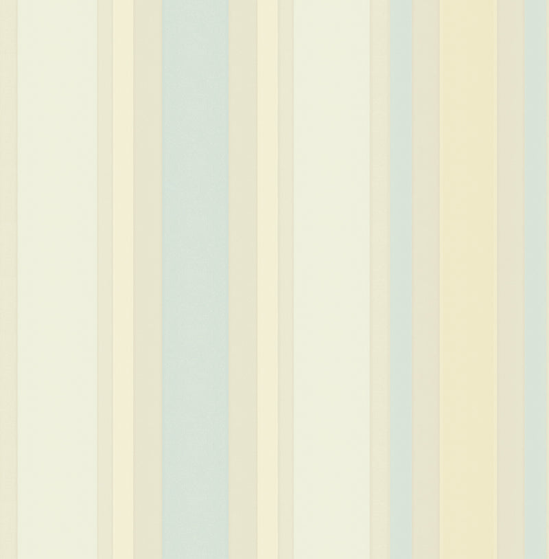 media image for sample robin stripe wallpaper in cream and blue from the watercolor florals collection by mayflower wallpaper 1 289