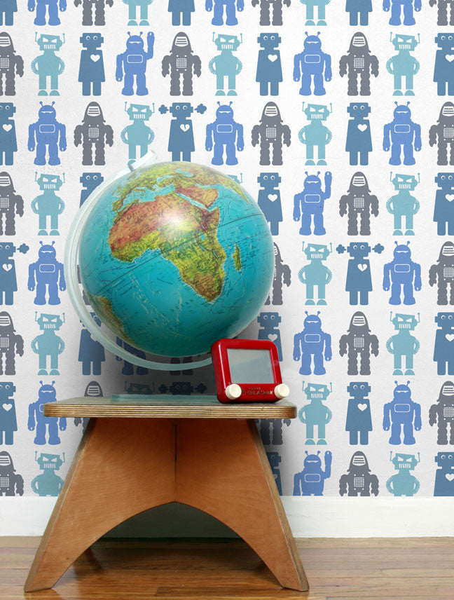media image for Robots Wallpaper in Sky design by Aimee Wilder 222