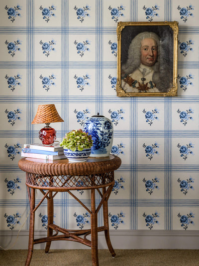 product image for Rose Wallpaper in  Delft Blue 32