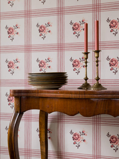 product image for Rose Wallpaper in Faded Red 58