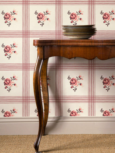 product image for Rose Wallpaper in Faded Red 78