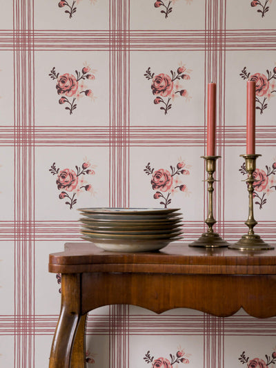 product image for Rose Wallpaper in Faded Red 14