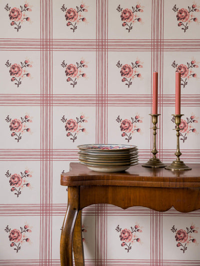 product image for Rose Wallpaper in Faded Red 17