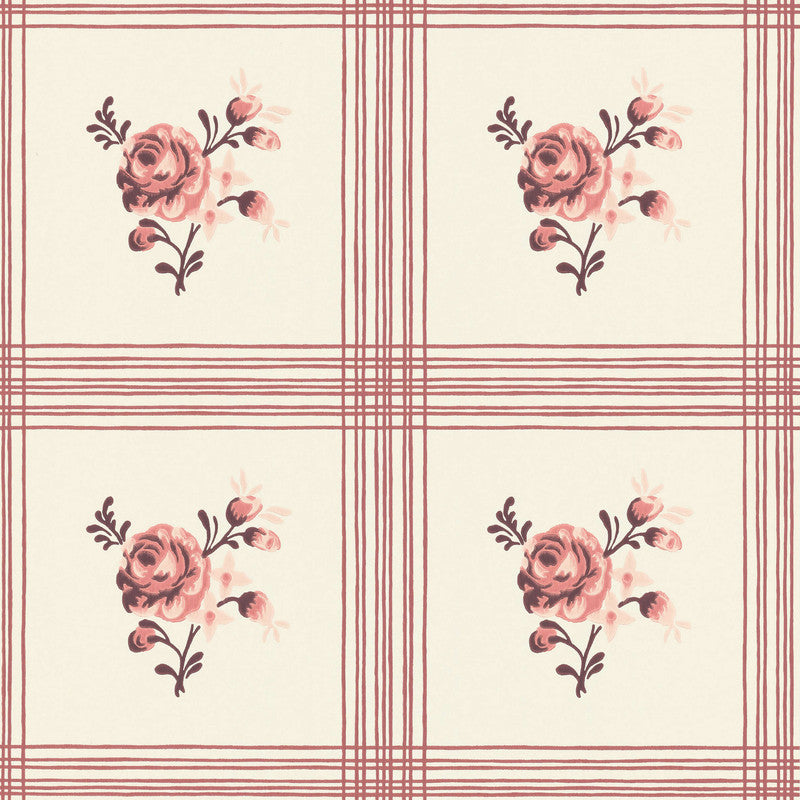 media image for Rose Wallpaper in Faded Red 248