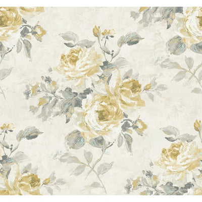 product image for Rose Bouquet Wallpaper in Grey and Gold from the French Impressionist Collection by Seabrook Wallcoverings 99