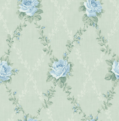 product image for Rose Lattice Wallpaper in Grasslands from the Spring Garden Collection by Wallquest 52