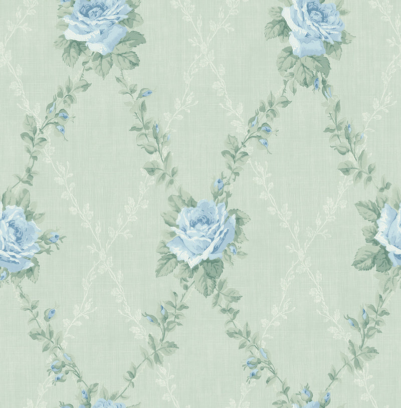 media image for sample rose lattice wallpaper in grasslands from the spring garden collection by wallquest 1 28