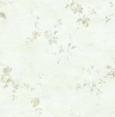 product image of Rose Stripe Wallpaper in Grey and Gunmetal from the Watercolor Florals Collection by Mayflower Wallpaper 575