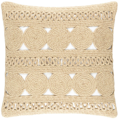 product image of round turn natural indoor outdoor decorative pillow by annie selke fr708 pil20kit 1 576