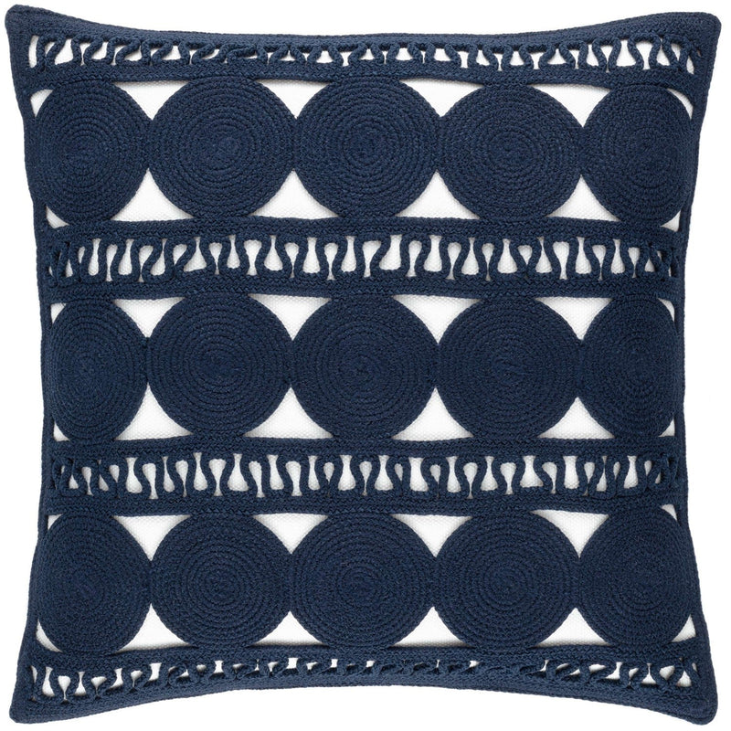 media image for round turn navy indoor outdoor decorative pillow by annie selke fr710 pil20kit 1 248