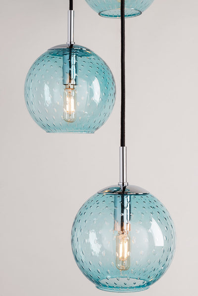 product image for hudson valley rousseau 3 light pendant with blue glass 2033 4 59