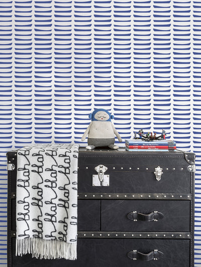 product image for Row Wallpaper in Navy by Marley + Malek Kids 37