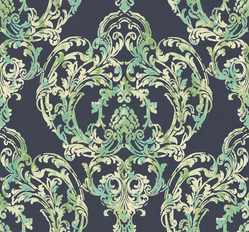 media image for sample roxen wallpaper in blue from the lugano collection by seabrook wallcoverings 1 20