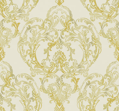product image of sample roxen wallpaper in ivory and gold from the lugano collection by seabrook wallcoverings 1 59