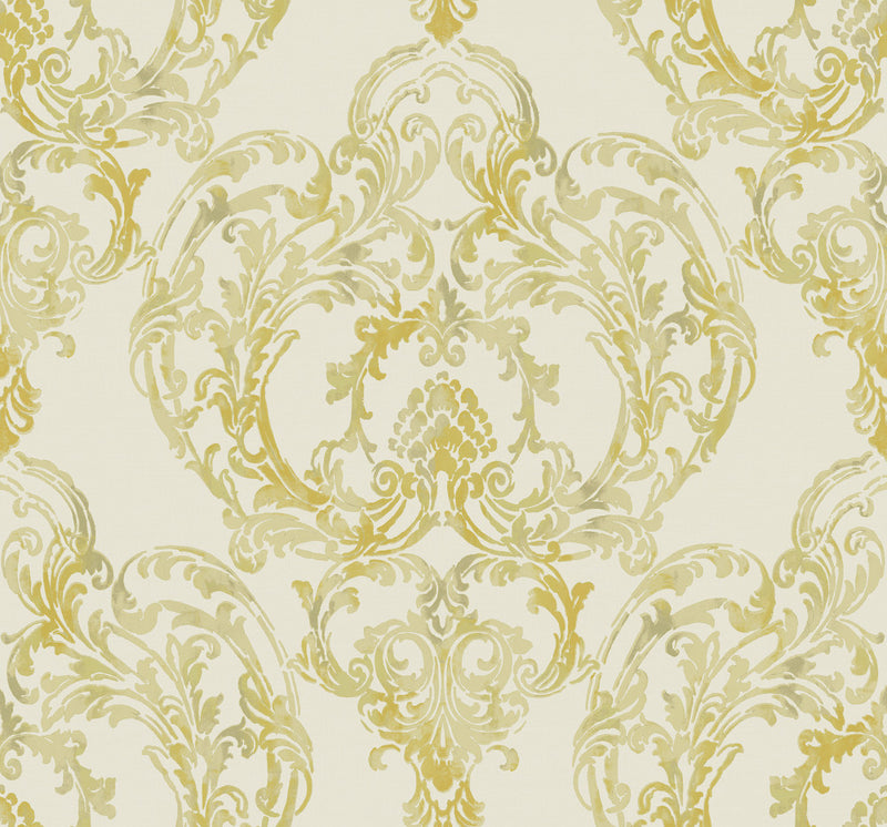 media image for sample roxen wallpaper in ivory and gold from the lugano collection by seabrook wallcoverings 1 29