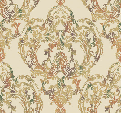 product image of sample roxen wallpaper in orange from the lugano collection by seabrook wallcoverings 1 59