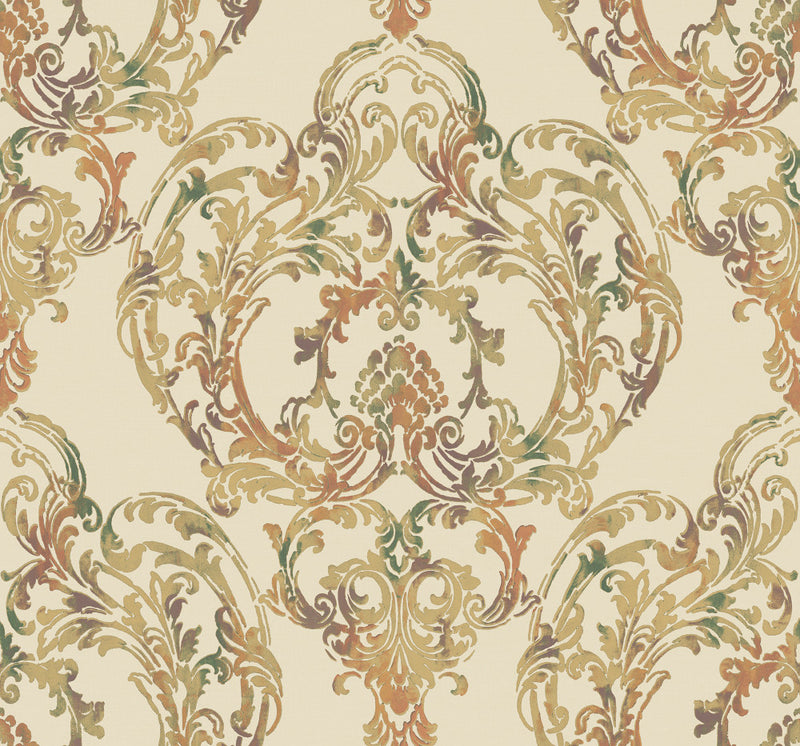 media image for sample roxen wallpaper in orange from the lugano collection by seabrook wallcoverings 1 272