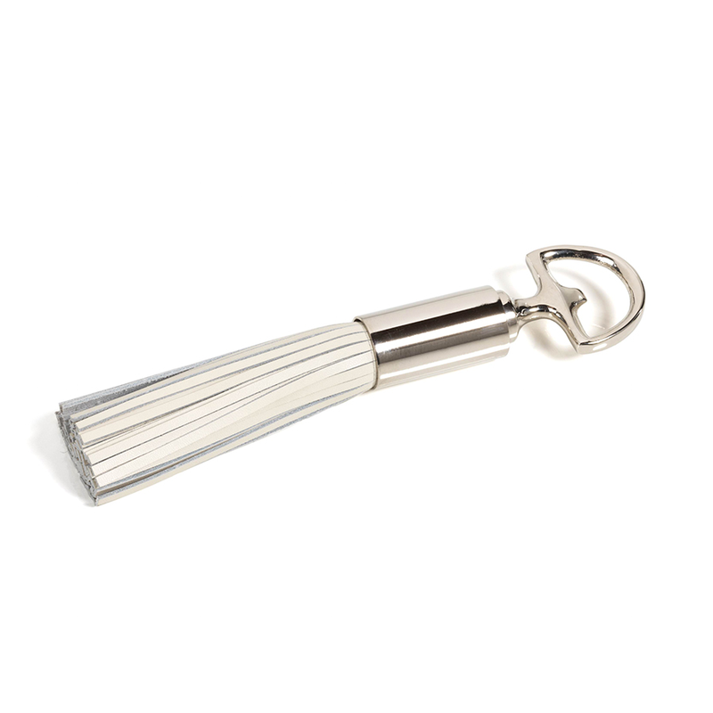 media image for Royal Leather Tassel Nickel Bottle Opener in Various Colors 272