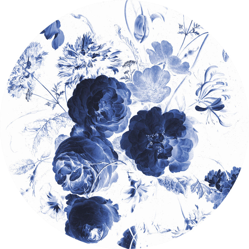 media image for Royal Blue Flowers 001 Wallpaper Circle by KEK Amsterdam 266