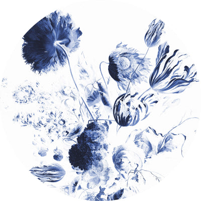 product image for Royal Blue Flowers 002 Wallpaper Circle by KEK Amsterdam 77