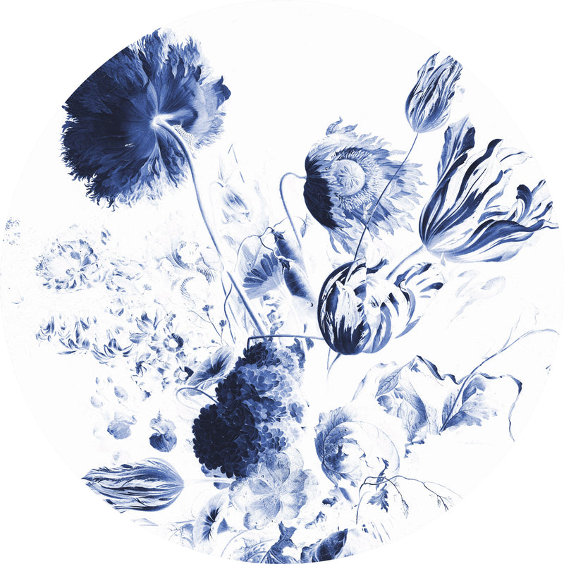 media image for Royal Blue Flowers 002 Wallpaper Circle by KEK Amsterdam 257