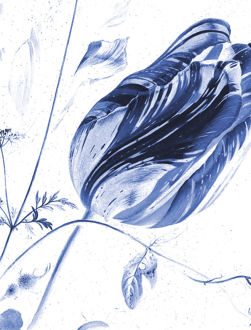 media image for Royal Blue Flowers 044 Wallpaper Panel XL by KEK Amsterdam 268