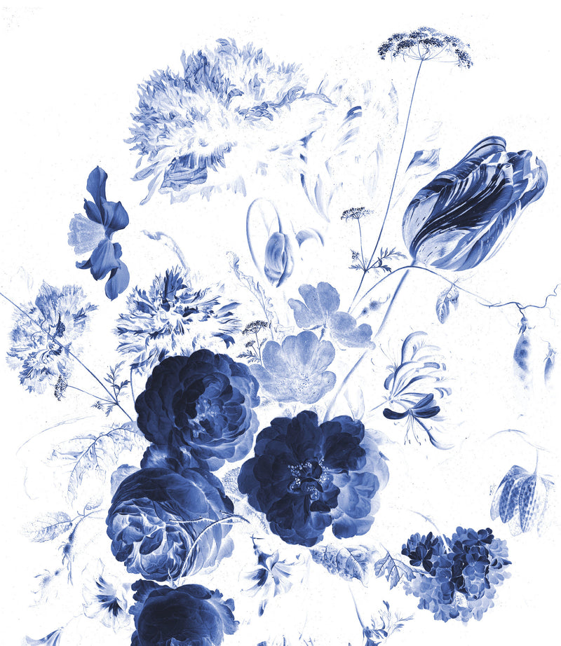 media image for Royal Blue Flowers 044 Wallpaper Panel XL by KEK Amsterdam 220