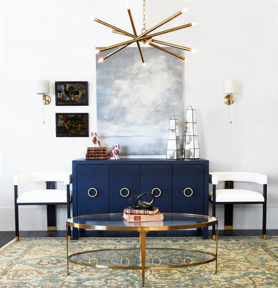 product image for four door buffet with antique brass circle hardware by bd studio ii rue nat 9 93