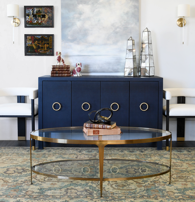 product image for four door buffet with antique brass circle hardware by bd studio ii rue nat 8 95