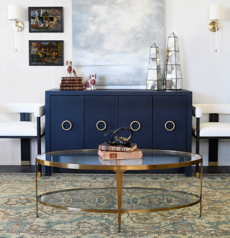 media image for four door buffet with antique brass circle hardware by bd studio ii rue nat 8 289