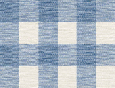 product image of Rugby Gingham Wallpaper in Coastal Blue and Ivory from the Luxe Retreat Collection by Seabrook Wallcoverings 597