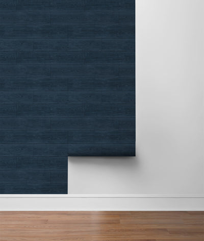 product image for Rustic Shiplap Peel-and-Stick Wallpaper in Denim Blue from the Luxe Haven Collection by Lillian August 23