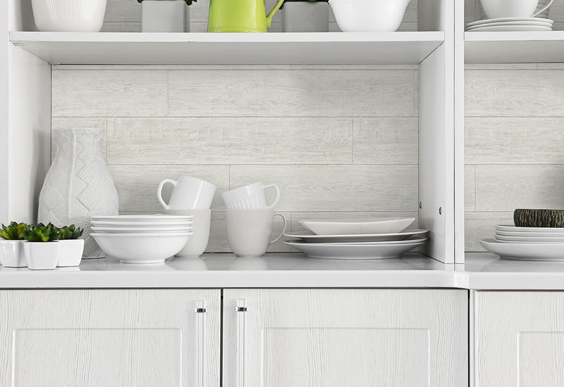 media image for Rustic Shiplap Peel-and-Stick Wallpaper in Porcelain from the Luxe Haven Collection by Lillian August 217