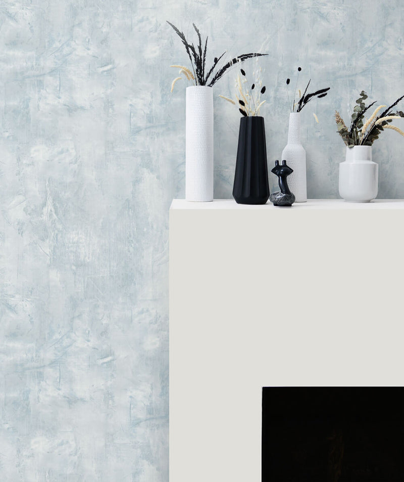 media image for Rustic Stucco Faux Wallpaper in Powder Blue from the Living With Art Collection by Seabrook Wallcoverings 291