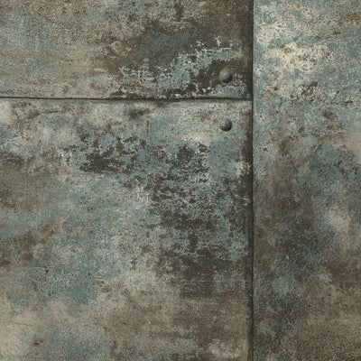 product image of Rusty Panel Wallpaper in Steel Blue from the Precious Elements Collection by Burke Decor 537