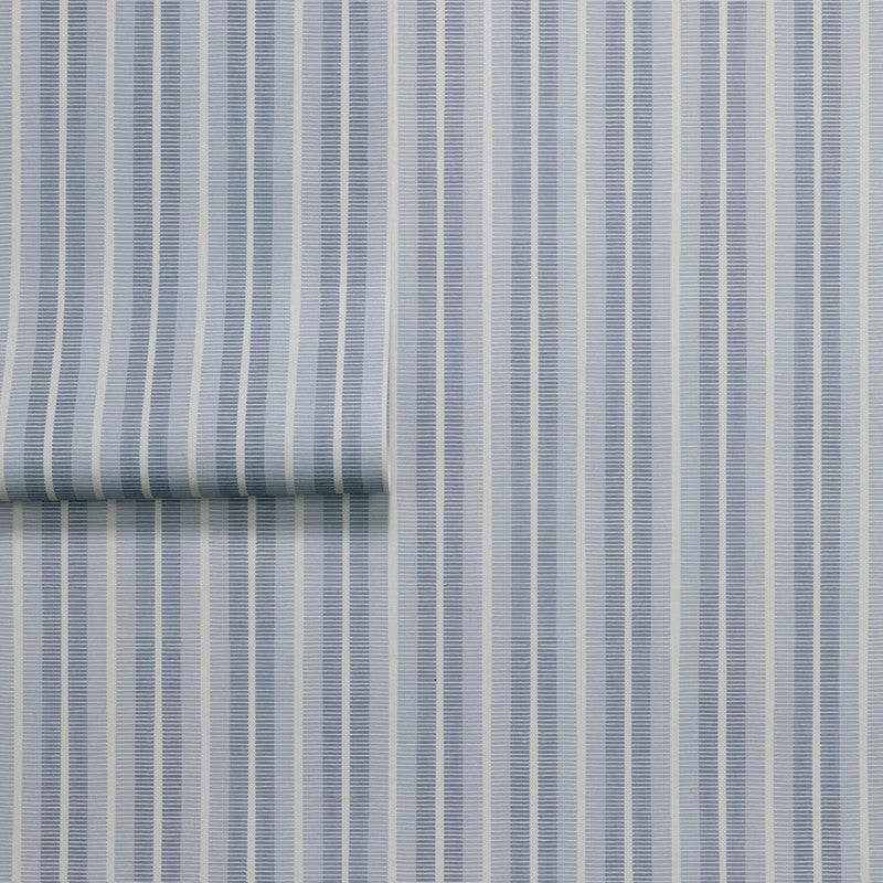 media image for Ribbon Stripe Silk Wallpaper in Ash Blue 281